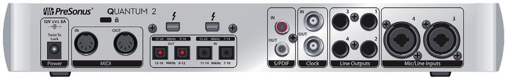 However, if you would like to use another device as the master clock, you can set the input source for clocking in UC Surface. See Section 4.1 for details. Rear-panel Mic Inputs.