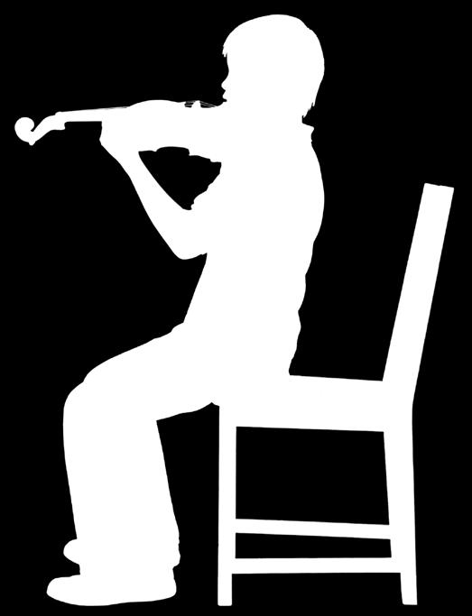 Place the violin in rest position with the bottom of the instrument resting on your left knee.
