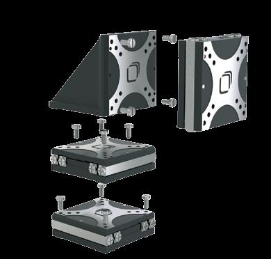 Merging several positioning units with distinct travel ranges and motion options, motor assemblies with up to six degrees of freedom can be built.