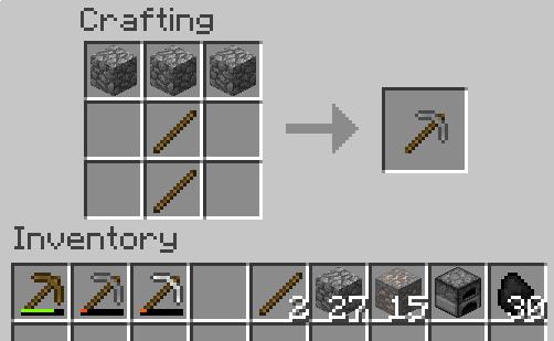 TIP 5 - CRAFTING TABLE Make a 'crafting table' out of 4 wood. Then click to to build fancier stuff by placing certain blocks in certain squares.