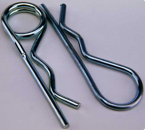 RETAINING PINS (R-CLIPS) Retaining Pins are stocked in two designs the single coil for most applications and the double coil for more demanding use.