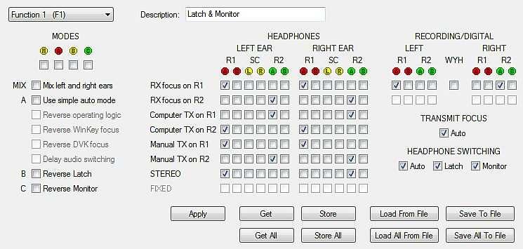 FUNCTIONS TAB The Functions Tab provides a tool for managing the operating modes and defining the audio configuration in each of the eight states.