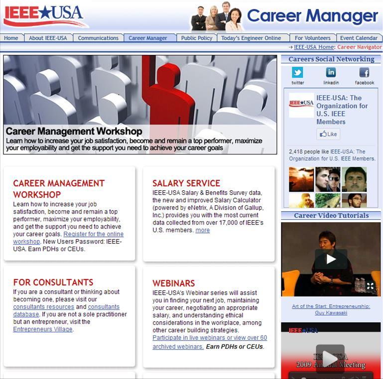 IEEE-USA Career Manager One Stop Shop for Employment Assistance Career