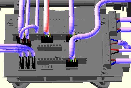 fit with the motor cables. Make sure to always respect the colour coding on the cable.