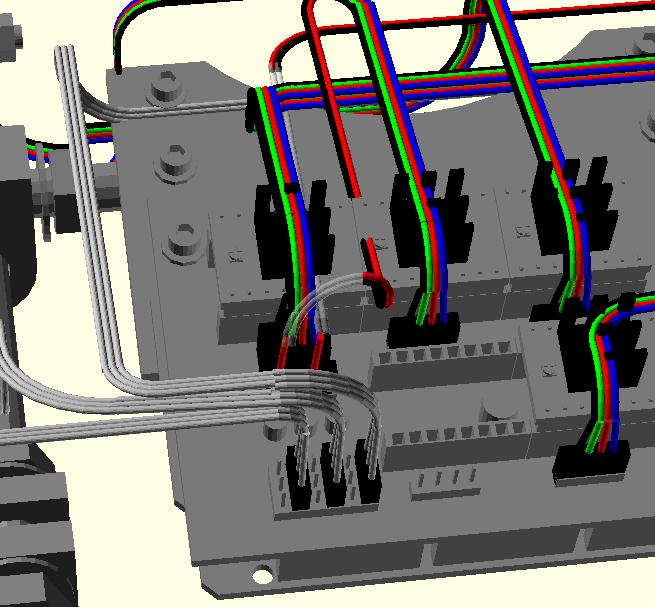 Connection of the z motors to the electronic Put the electronic on the left side
