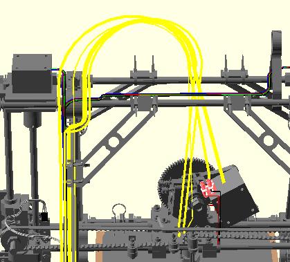 Place the terminal block, onto the extruder motor and connect the fan cables to it as shown in the picture above.