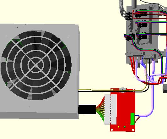 The thermistor of the heated print bed gets plugged into the electronics as shown