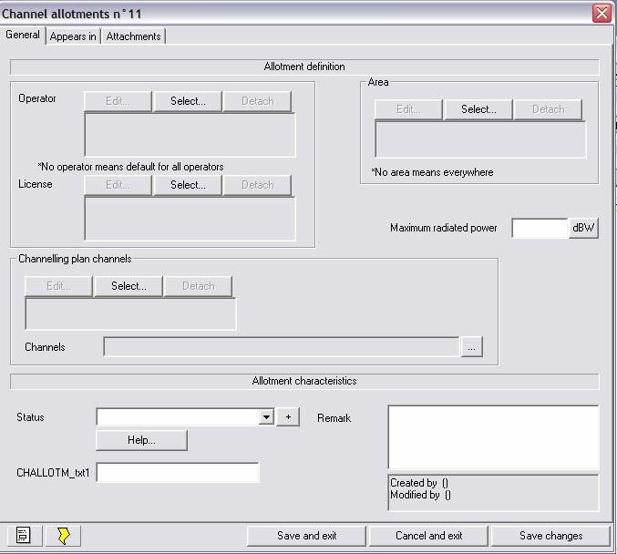 Providing an allotment Select the operator Select the area Select the license Select the