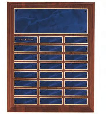 75 Perpetual Plaque with 24 Individual Plates, Sapphire Marble Finish P3503 9 x