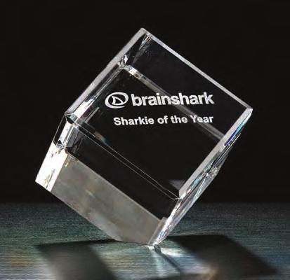 Airflyte Optical Crystal HAND POLISHED AND BEVELED Cube Series, Clipped Cube Multi-Faceted Award