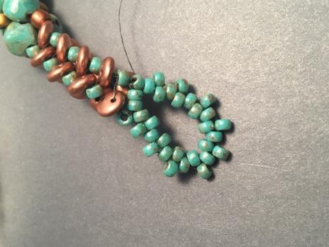 These two beads will be the base of the loop.