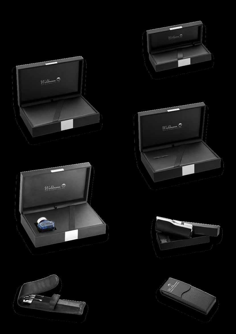 waldmann Gift boxes Black leather-imitation gift box for 1 or 2 pens incl. 2-piece cardboard box.