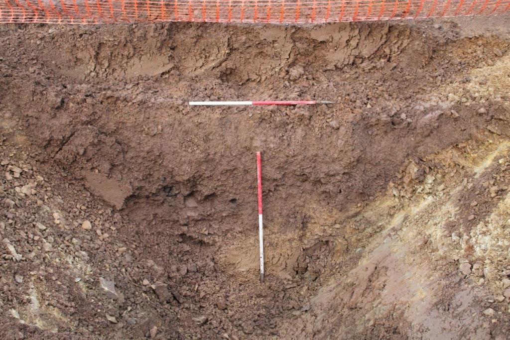 Overcut Photo 9: South facing section of Trench 2 after