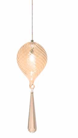 bloom drop Pendants fj-blo-10ft--sn fj-drop--sn Bloom pendant features a twisted globe shade with a crystal.