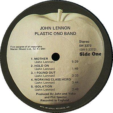 19 John Lennon Isolation - Plastic Ono Band 70 A fabulous closer to side one of the Plastic Ono Band album, it shuts down cold one of the most emotionally draining sides ever created on an album.