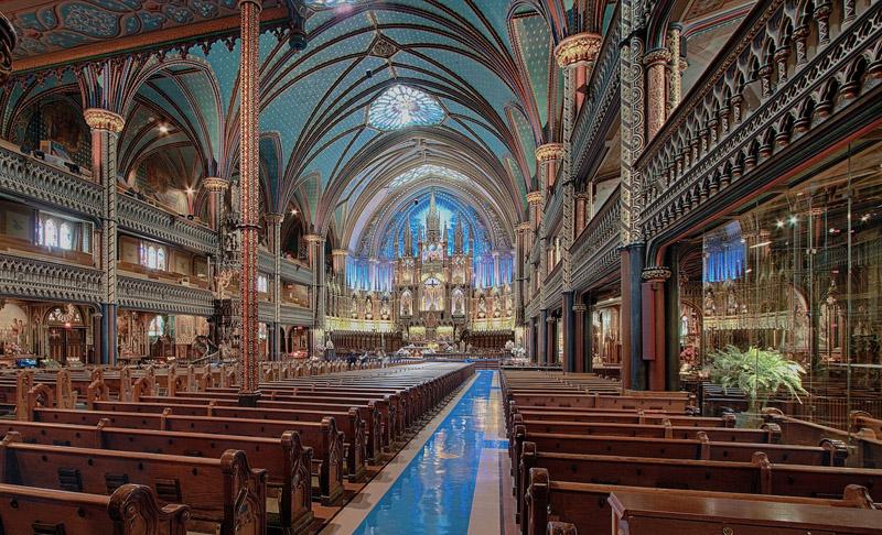 Basilica in Montreal, the bright chancel would have been blown out