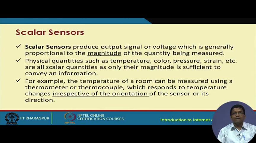(Refer Slide Time: 15:53) Scalar sensors measure only the magnitude physical quantities, such as