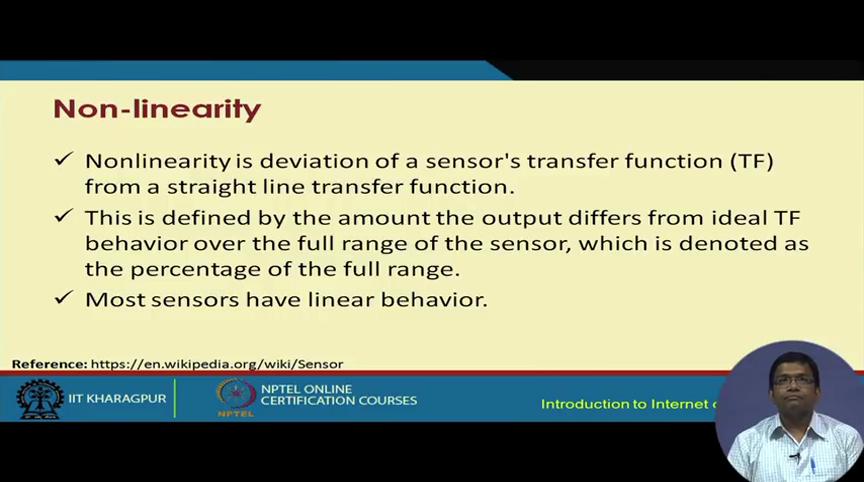 sensitive error and there will be some error that will be due to that and that sensitivity error that can change over time and that is different from the offset error which is constant over time.
