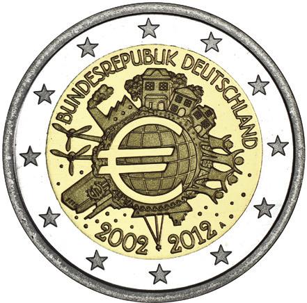 GERMANY Legends: BUNDESREPUBLIK DEUTSCHLAND/2002-2012 Mintmark: The mintmark (A, D, F, G or J) appears at the right hand side of the indication 2002-2012 Estimated volume of