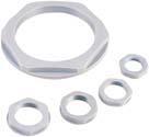 Lock nuts with 30% glass fibre PLIO -CE PLIO-CE Material: PA 6 with 30% glass fibre Colours: grey (RAl 7001), black (RAL 9005) light grey (RAL 7035) Temperature Range: -30 to +80 C permanent