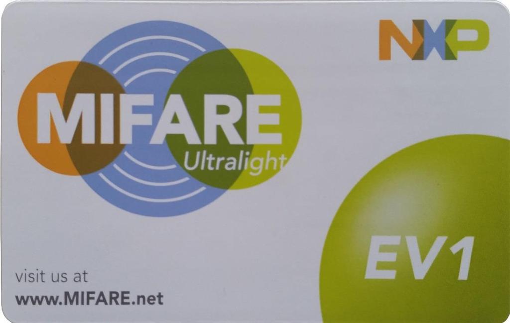 2.2.4 MIFARE Ultralight EV1 card OM5577/PN7120S kit includes a MIFARE Ultralight EV1 card allowing to demonstrate NFC reader capabilities of PN7120 NFC Controller.