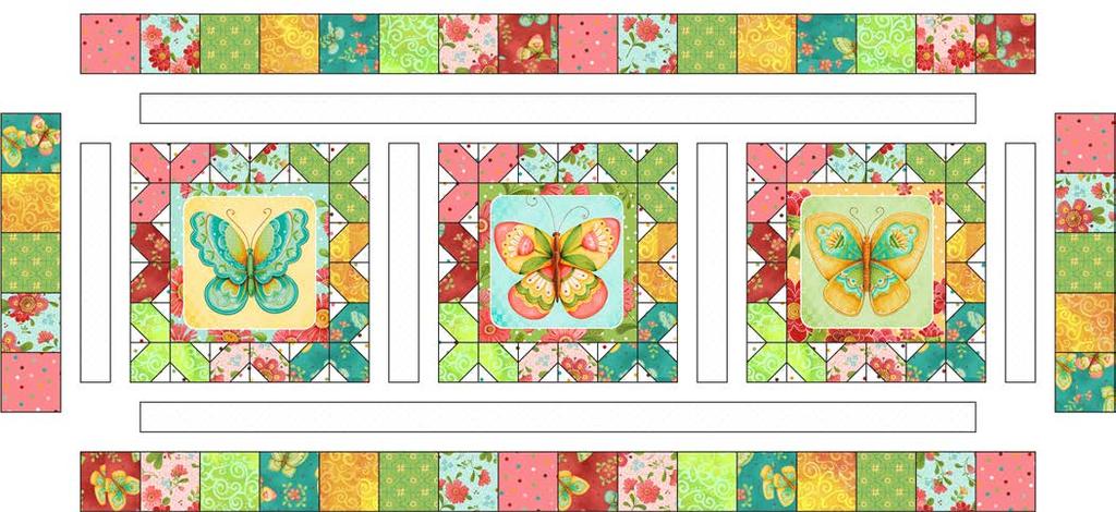Repeat Steps 1 6 to make two additional using the remaining two Fabric A (panel print) 8½" x 8½" squares for the block center.