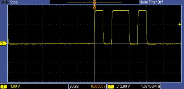 Initial Setup Capturing a Pulse Stream 1. To setup the equipment for the following lab exercises, perform the following steps. a. Power up the oscilloscope by pressing the power switch on the lower left corner of the instrument.