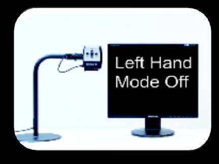 Setting the Left or Right Hand Mode From the factory default settings, the Acrobat is designed to be positioned on the left side of your reading/writing material.