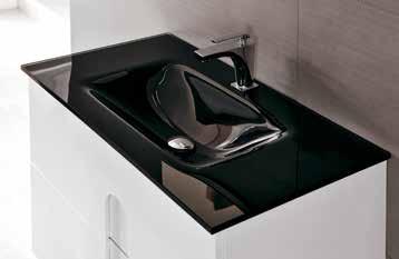 drawer units with soft close system Elegante lavabo de cristal