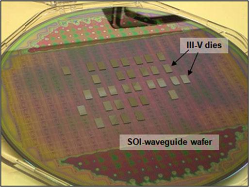 KOMLJENOVIC et al.: HETEROGENEOUS SILICON PHOTONIC INTEGRATED CIRCUITS 21 Fig. 1. Heterogeneous integration of III V on 200 mm SOI wafer by multiple die bonding [26]. III V epitaxial wafer cost.