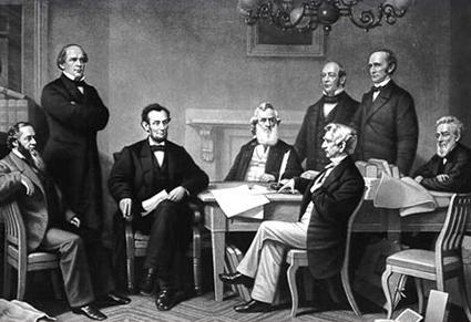 Abraham Lincoln and his cabinet discuss the Emancipation Proclamation. Library of Congress Activity Abraham Lincoln and his cabinet discuss the Emancipation Proclamation.