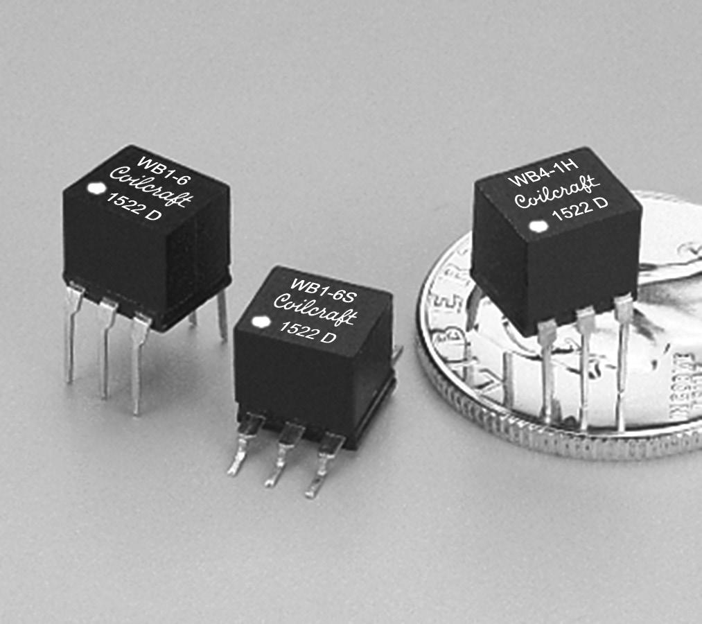 Document - Wideband Transformers Surface mount and through hole versions Vrms, minute interwinding isolation (hipot), / Watt RF input power ma current rating.