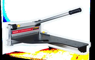CUTTING LAMINATE FLOORING CUTTER PROFESSIONAL 13" LAMINATE FLOORING CUTTER Cuts a variety of material, including laminate flooring, fiber cement board (Hardie Plank, Cemplank ), engineered wood and