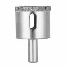 DRILLING DIAMOND HOLE SAWS TRADE Diamond electroplating process allows for high performance at high speeds For use with hand held drills Includes drilling template; allows for accurate positioning