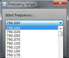 Select one of the following menu items: Range to set the upper and lower limit of a frequency range (see page 99) Preset to select the channel bank of a receiver (see page 99) TV Channel to select