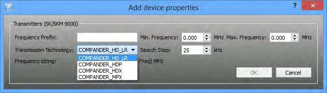 Frequency management Importing a frequency range definition file To import an frequency range definition file (xml file): Click on Stationary Devices > Import configuration file.