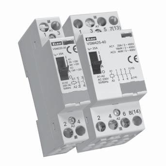 Insallaion conacors wi manual conrol VM0, VM45 EA code see page 78 Tecnical parameers Raed insulaion volage (Ui): Raed ermo-curren l (in AC): wiced operaion AC- for 400 V: AC- for 30 V: AC-3 for 400