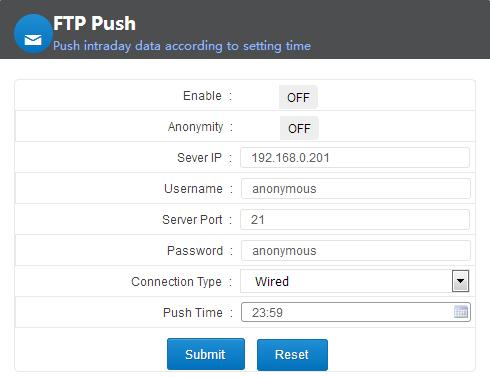 FTP Switch Anonymity Switch User name/ Pass word Time setting Figure 3-