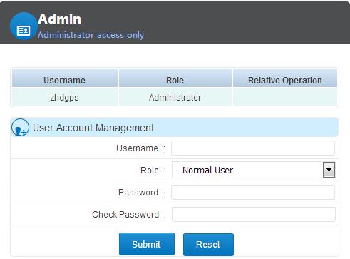 add/delete normal users only. Refer to chapter User log in for more details.
