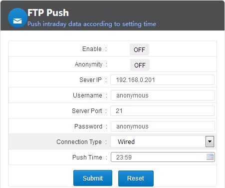 click the corresponding date FTP push FTP push can periodically push the data