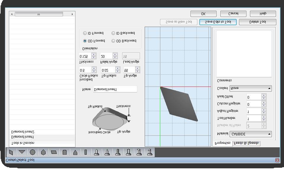 Turning Tool Types Support for various tool and insert types:
