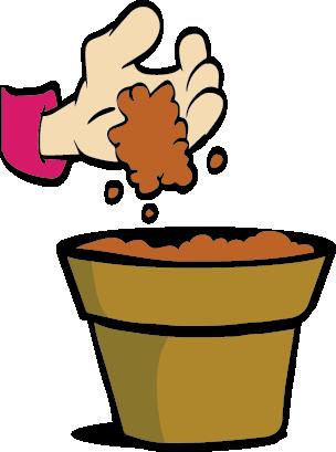 Step 2 Fill your flower pot with potting soil, or dirt.