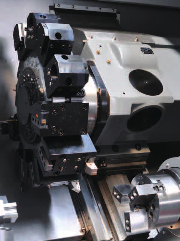 Sub-Spindle & Headstock Built-in Sub-Spindle Motor - The sub-spindle with full C-axis capability allows milling, drilling and tapping on the back side of parts, and a powerful 7.