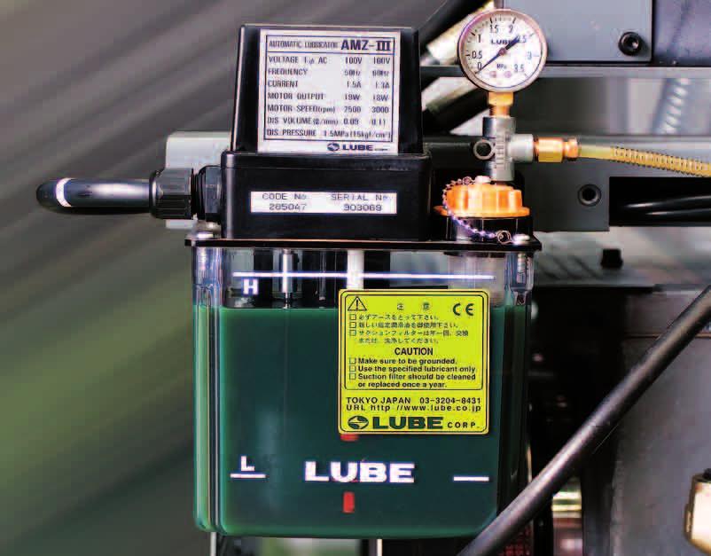 384mm 1,021mm 45 Highly reliable Lubrication unit Highly reliable LUBE unit discharges the right amount of lubrication oil to each