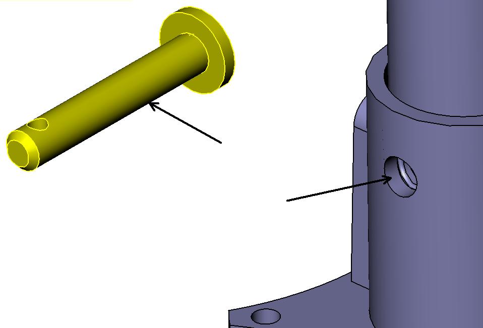 13. Again, this component needs to be aligned. Select the cylindrical face on the Flange Pin component.