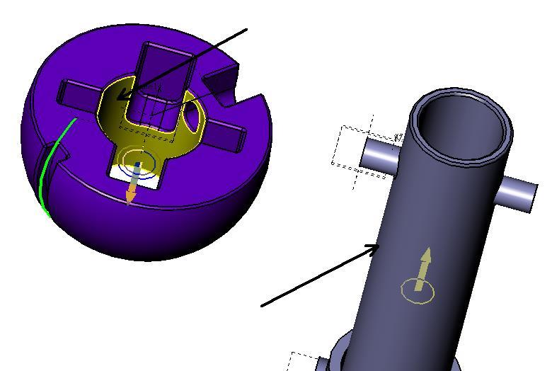 20. To align: Select the inner cylindrical face on the Ball component as shown.