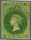 80 223 Corinphila Auction 31 May 2018 1856/58, Adelaide Printing, imperforated 3216 3216 1 d. deep yellow-green, wmk.