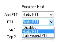 Default - Radio PTT Top 1 Sets function of top left button.