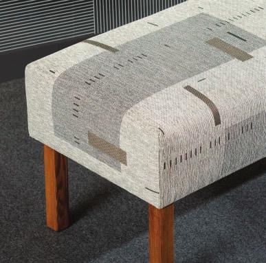 Left: furniture upholstered with Engelgeer s Align textile, from a 2016 collaboration with Wolf-Gordon Below and opposite: Experimentation and research define Engelgeer s design and development