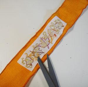 Embroider the design. Repeat the embroidering process for each design.